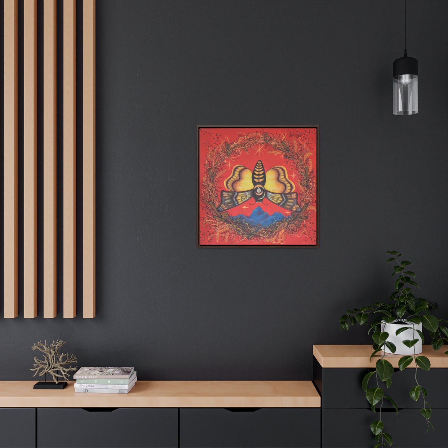 Death's Head Hawkmoth, Framed Canvas