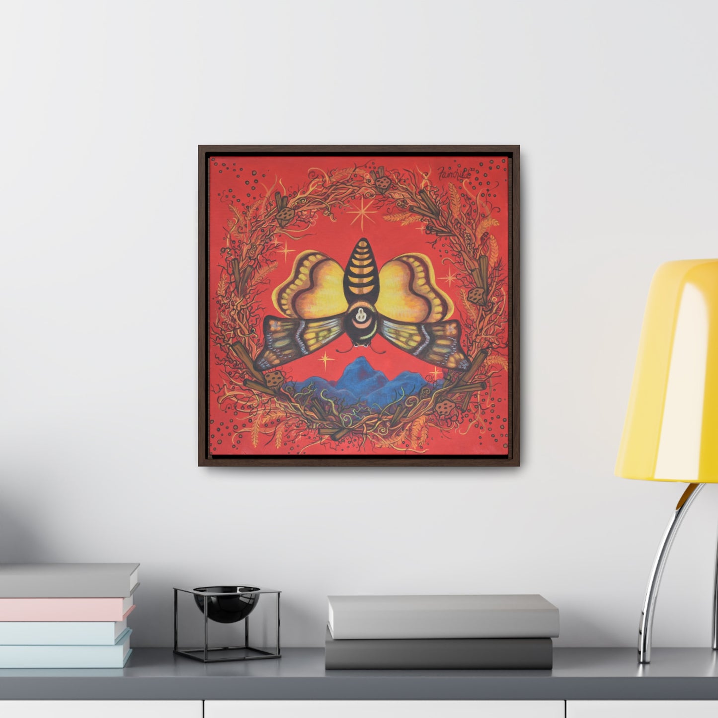 Death's Head Hawkmoth, Framed Canvas