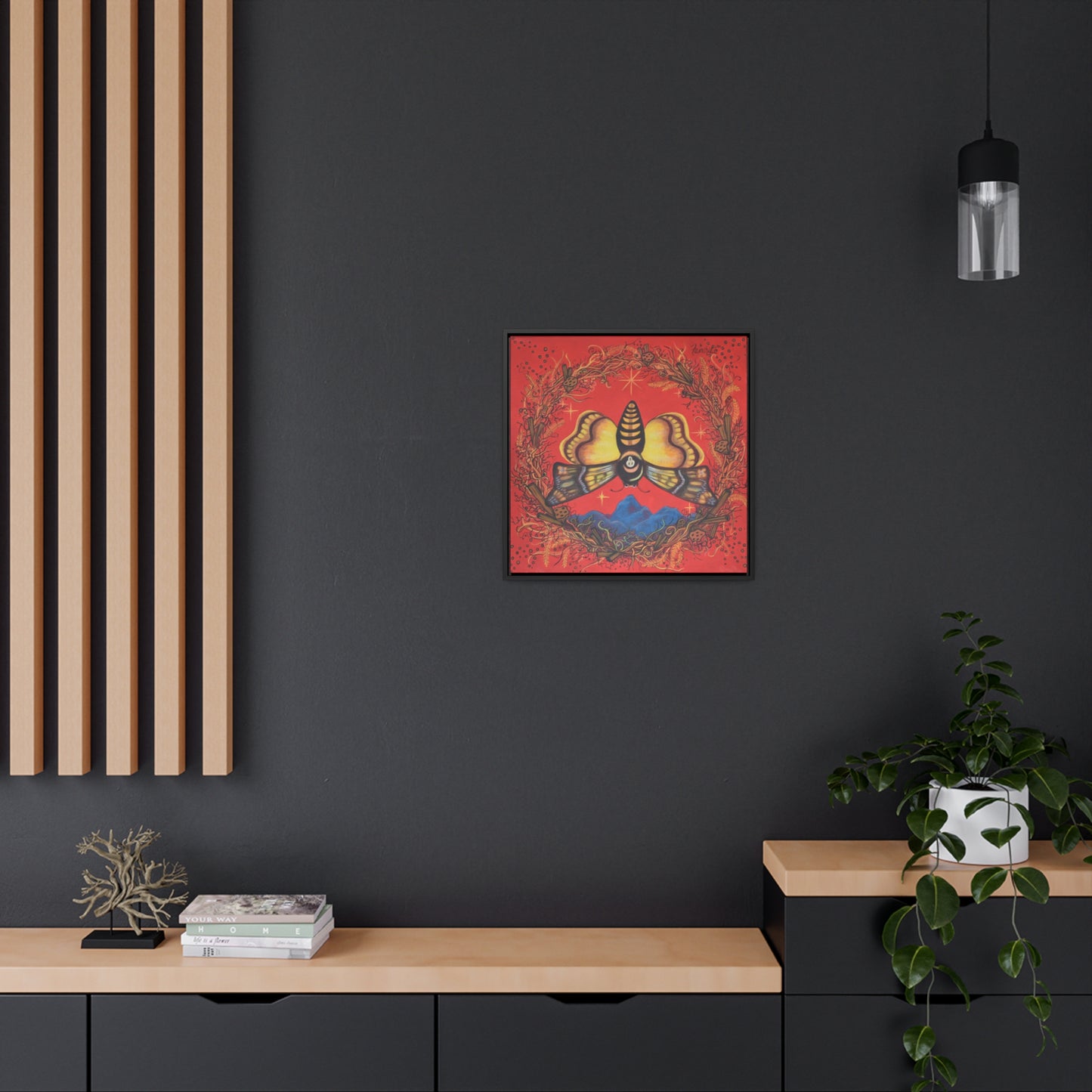 Death's Head Hawkmoth, Framed Canvas