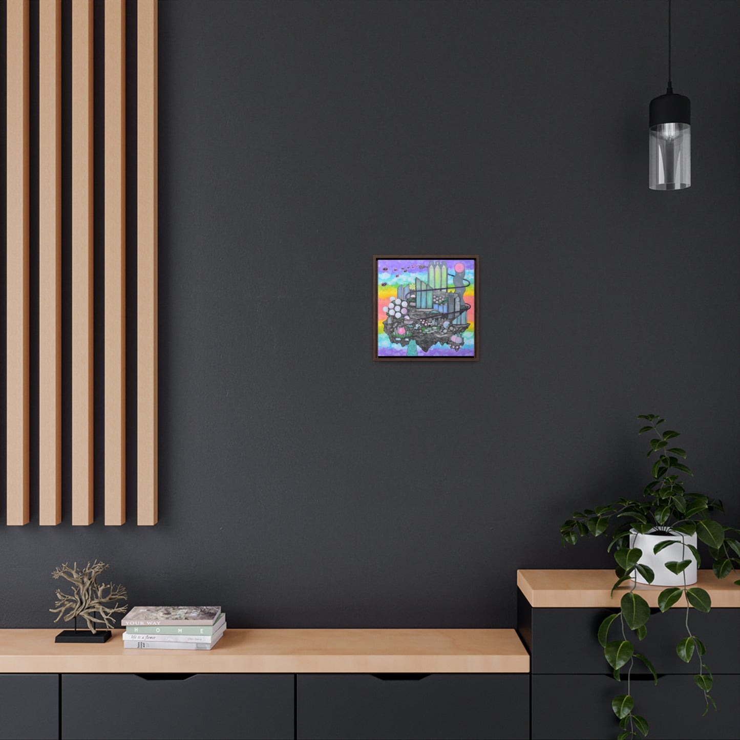 Bubblegum Metropolis, Framed Canvas