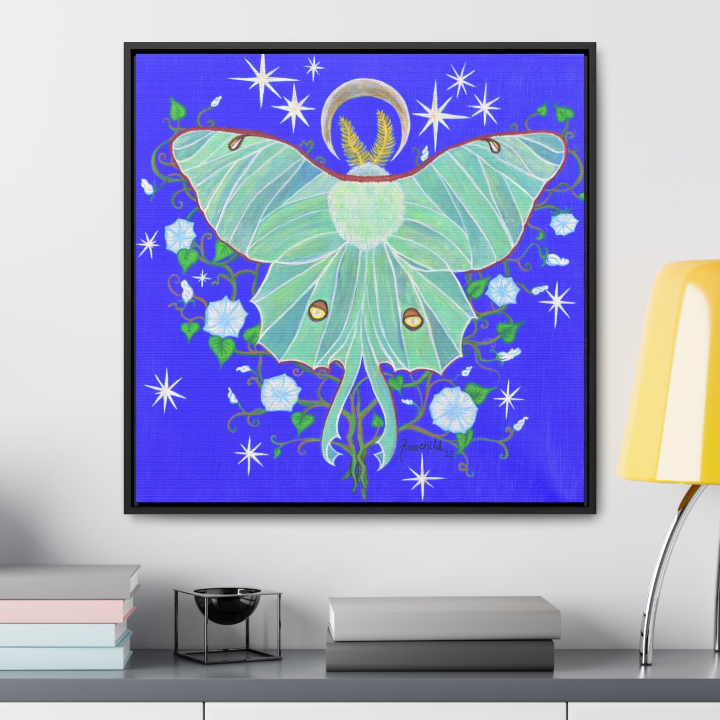 Luna Moth, Framed Canvas