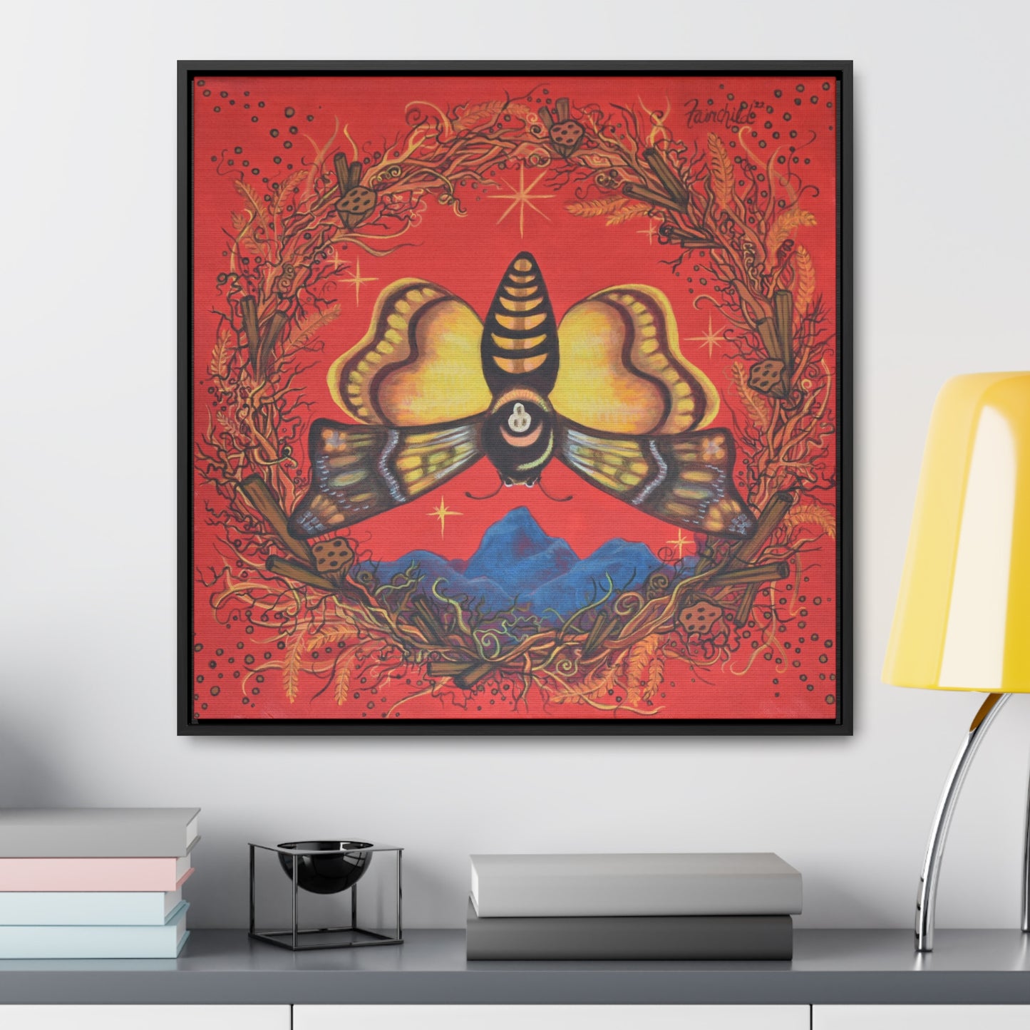 Death's Head Hawkmoth, Framed Canvas
