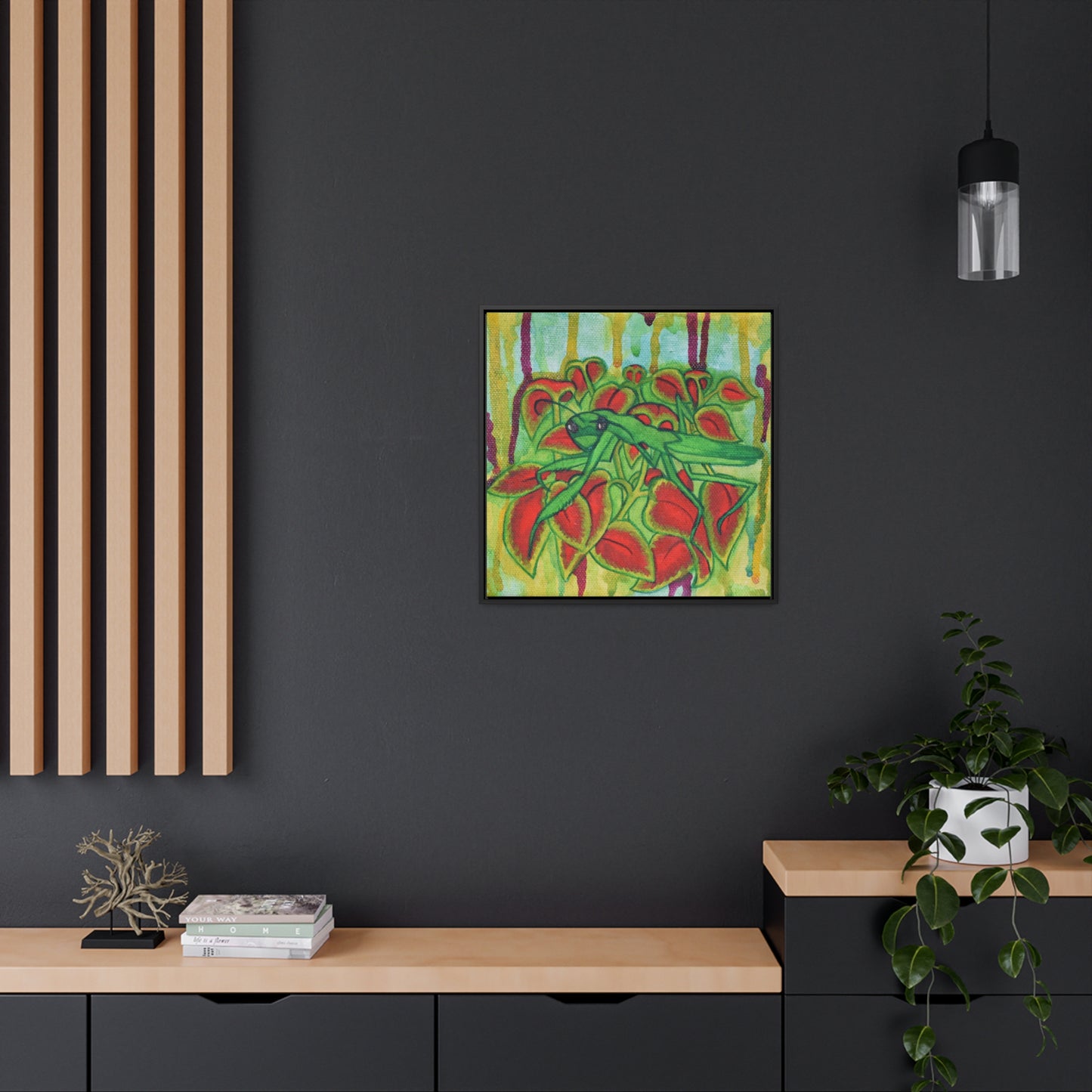 Praying Mantis, Framed Canvas