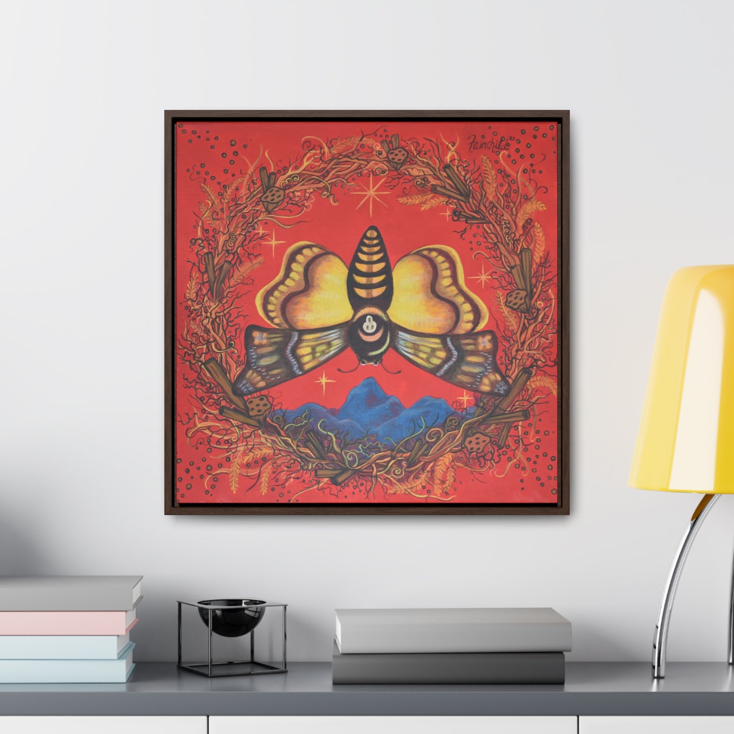 Death's Head Hawkmoth, Framed Canvas