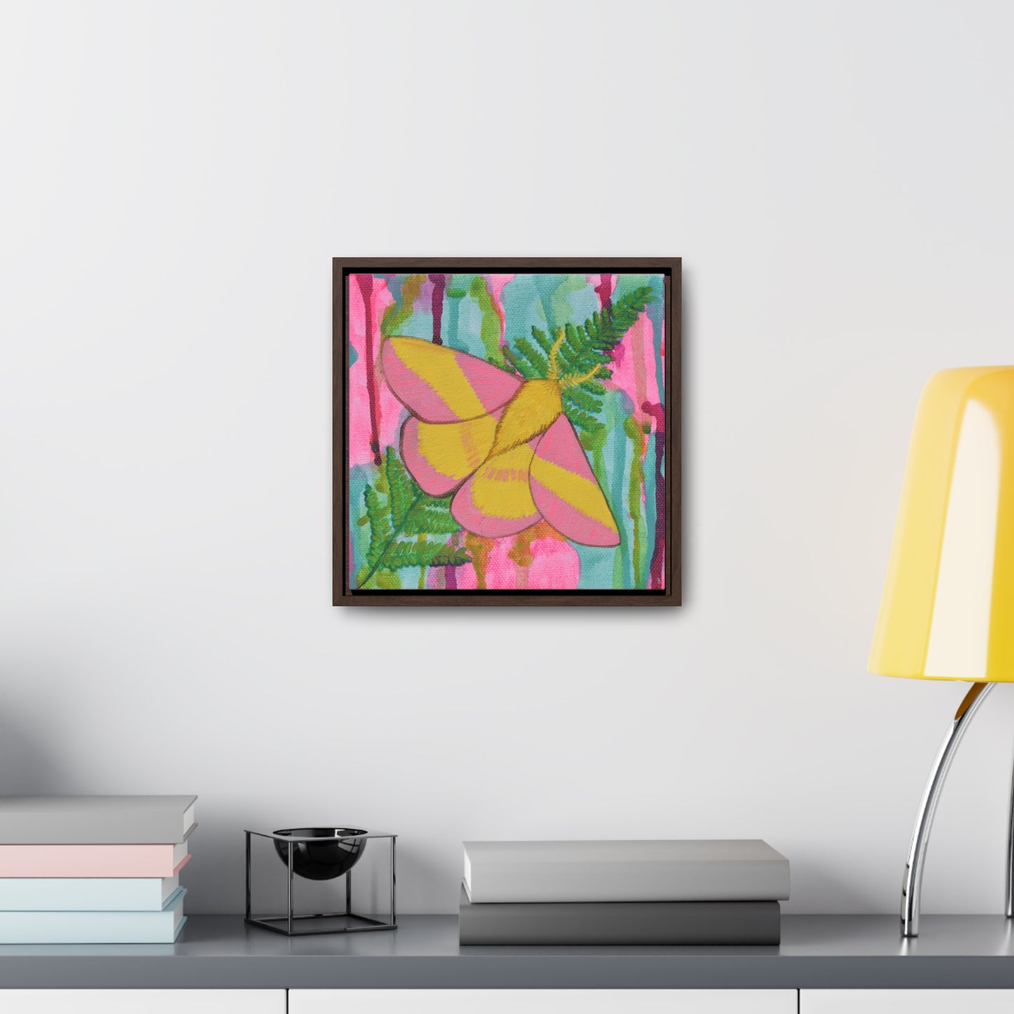 Rosy Maple Moth, Framed Canvas