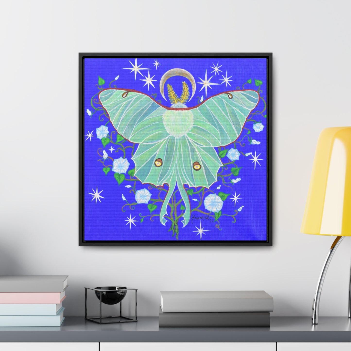 Luna Moth, Framed Canvas