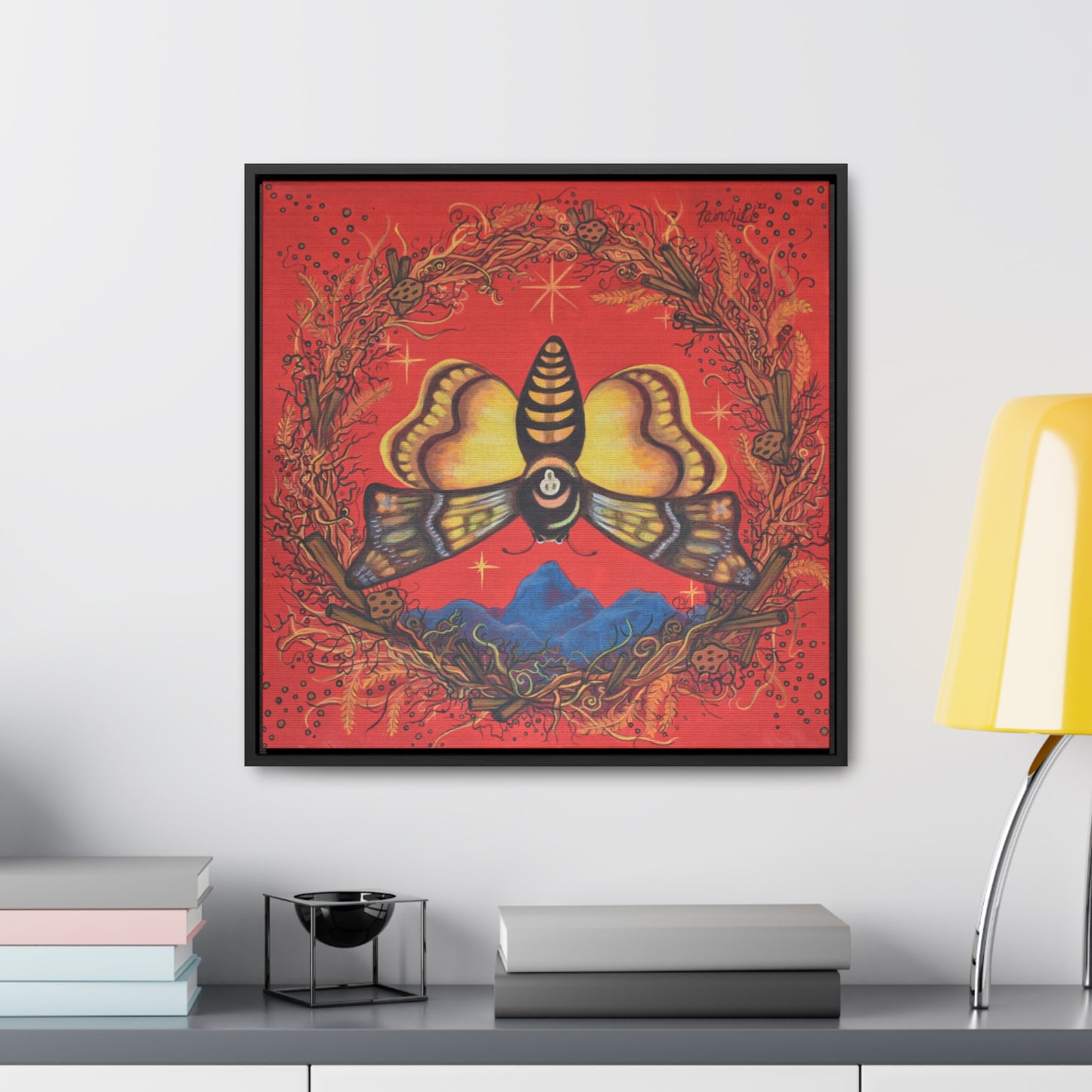 Death's Head Hawkmoth, Framed Canvas
