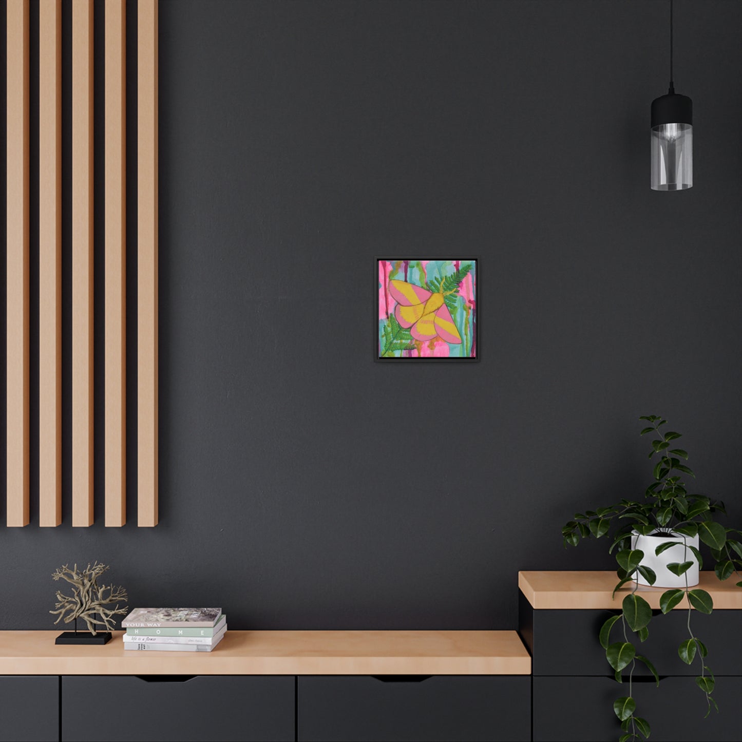 Rosy Maple Moth, Framed Canvas