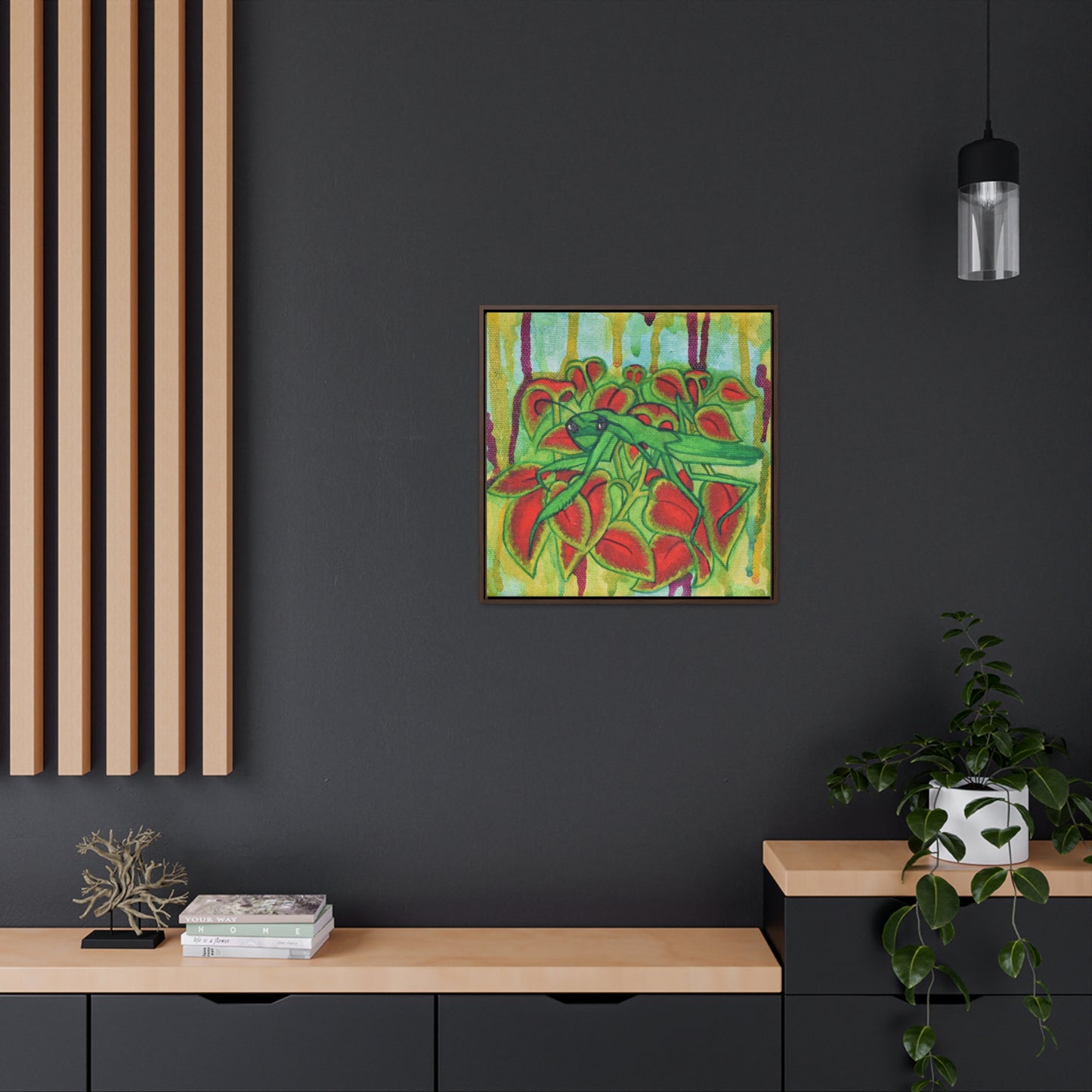 Praying Mantis, Framed Canvas