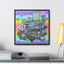 Bubblegum Metropolis, Framed Canvas