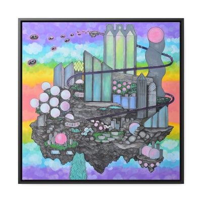 Bubblegum Metropolis, Framed Canvas