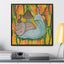 Snail & Mushrooms, Framed Canvas