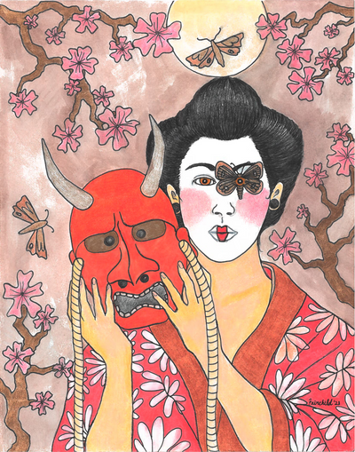 Oni Hannya Noh Mask
